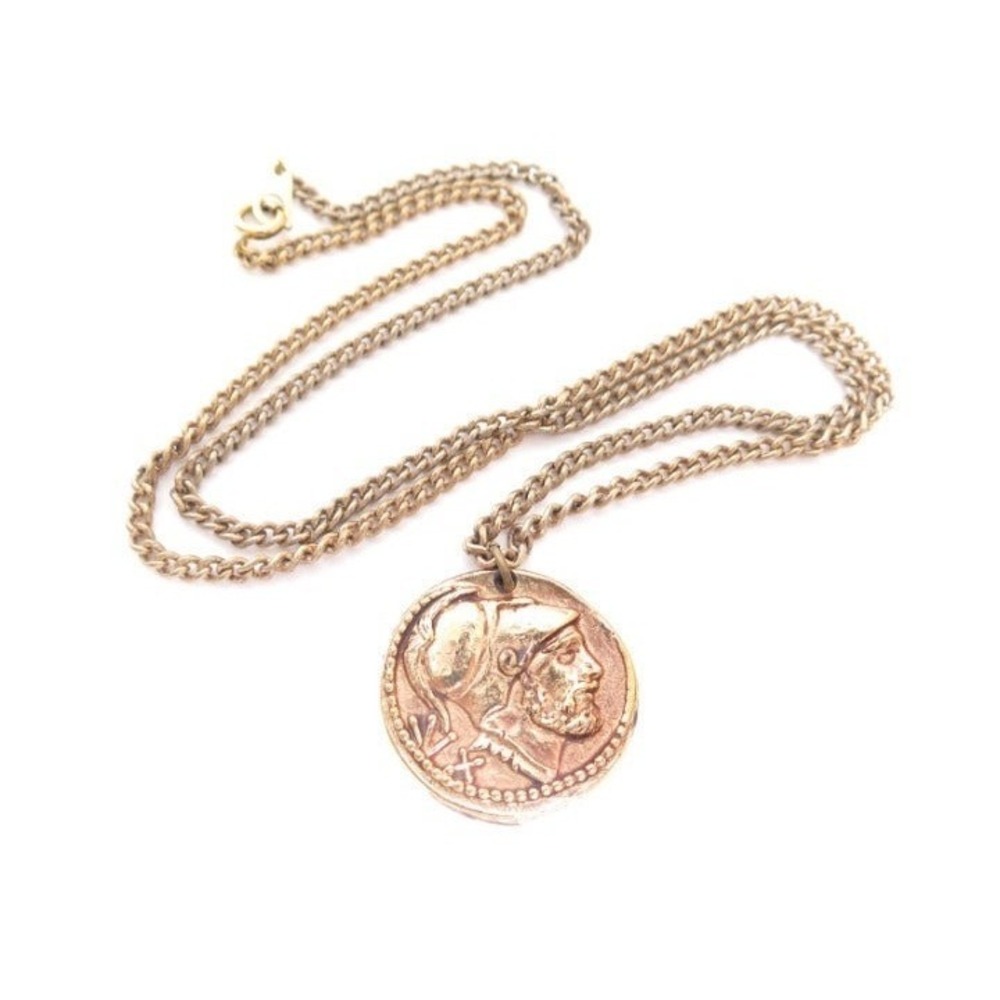 Vintage Gold plated Roman Coin Replica Pendant Necklace‎